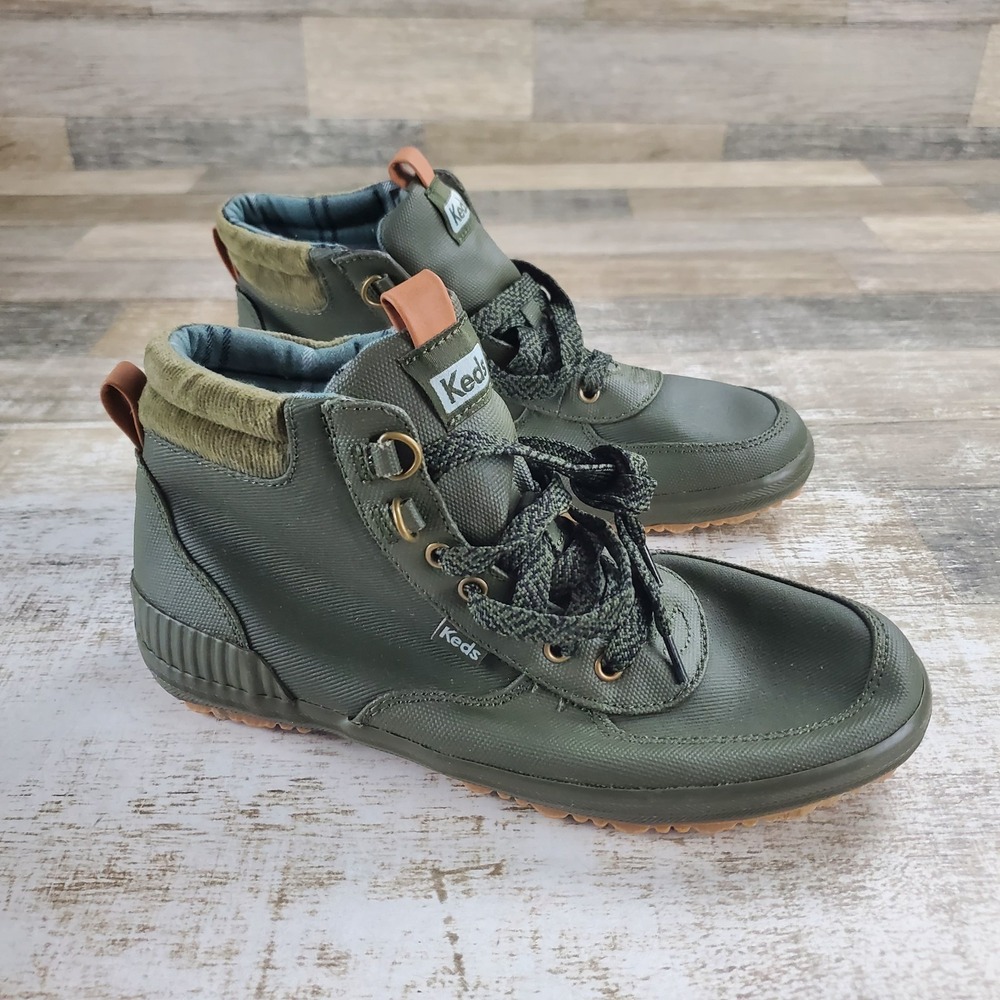 Keds Scout III Womens Shoes Sz 7.5 Green Twill High Top Casual Lace Up Round Toe